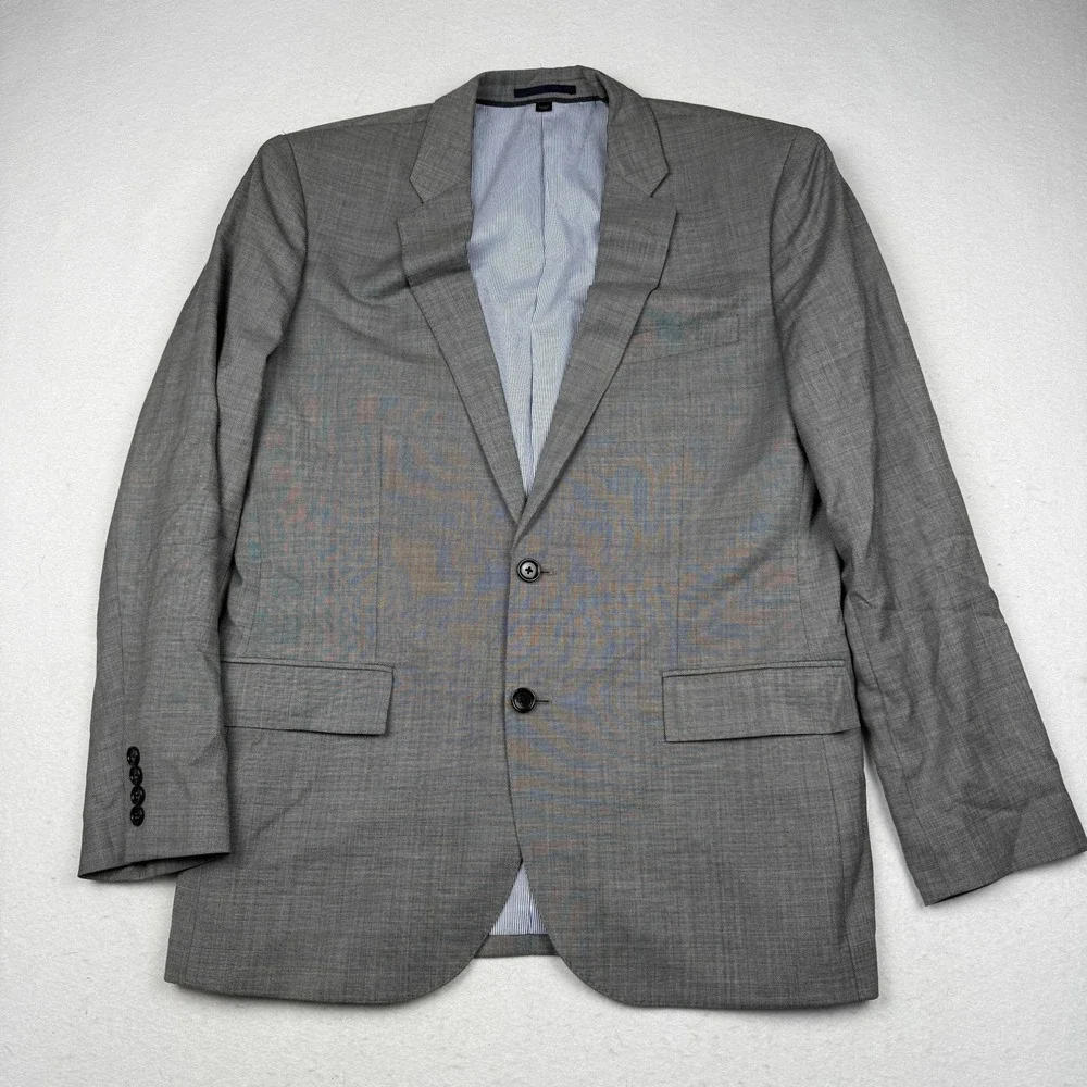 J.Crew Blazer Mens 42R Gray Ludlow Tollegno 1900 Wool Two Button Jacket Slim Fit